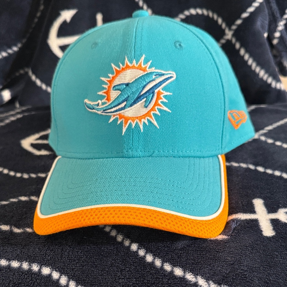 39Thirty New Era Teal and Orange Cap with Miami Dolphin Logo M/L